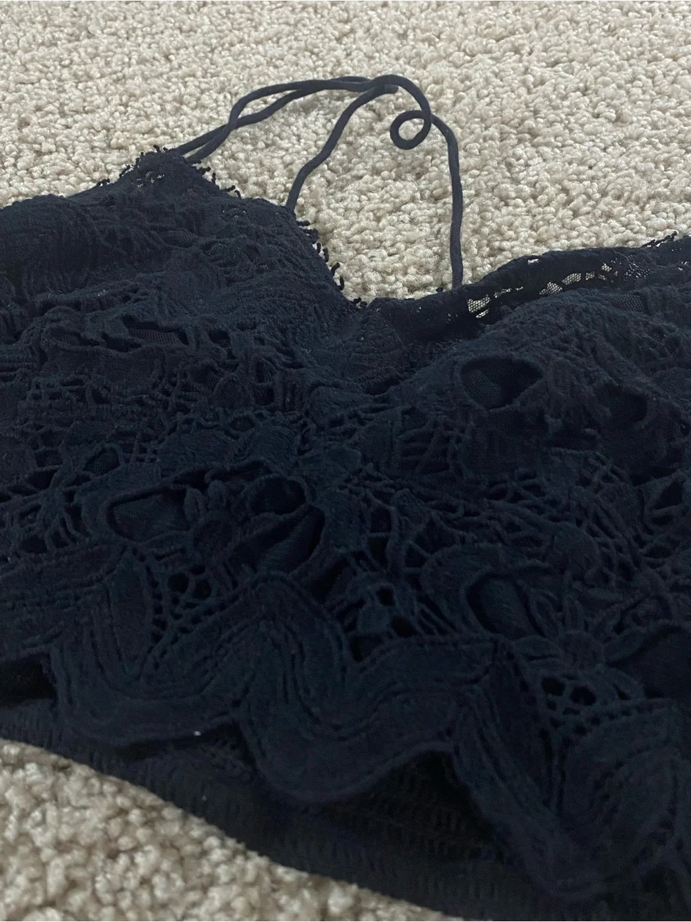 Free People Small Black Ilektra Lace Bralette Small FP Fall Festival Boho
